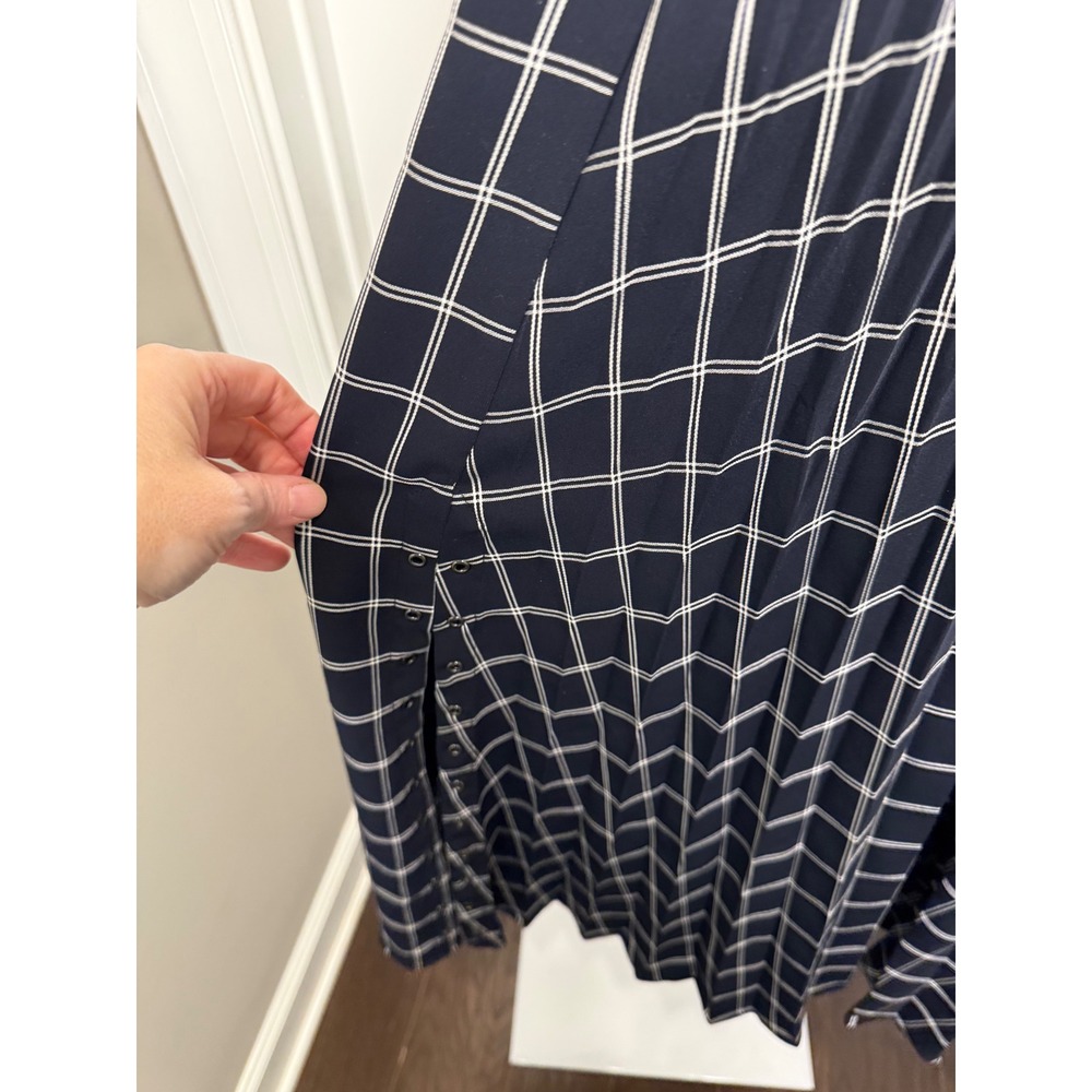 Ted Baker‎ Fancesa Fit & Flare Check Midi Dress Ivory Black 2 Quiet Luxury - Picture 6 of 9